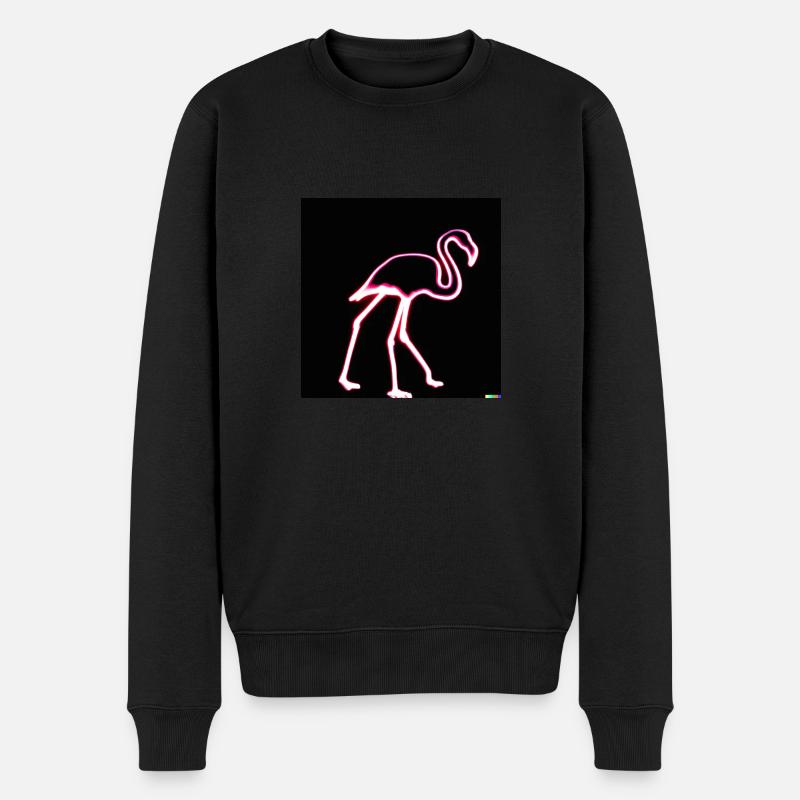 Neon Storch - Männer Premium Bio Pullover - Schwarz