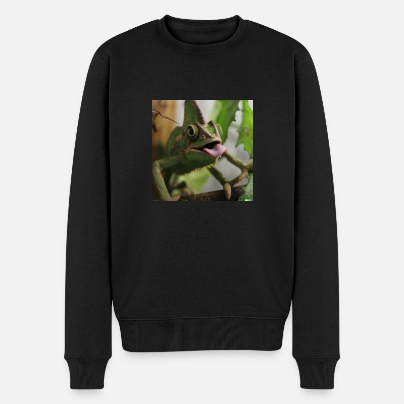 Frosch - Männer Premium Bio Pullover - Schwarz