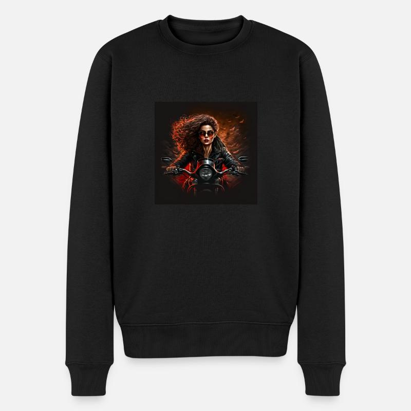 Motarde féminine 2 - Pull Premium bio Homme - noir