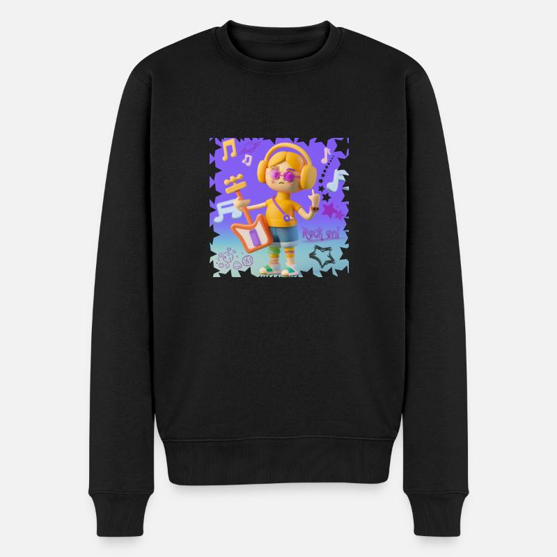 LUSTIGE MUSIK 6 - Männer Premium Bio Pullover - Schwarz