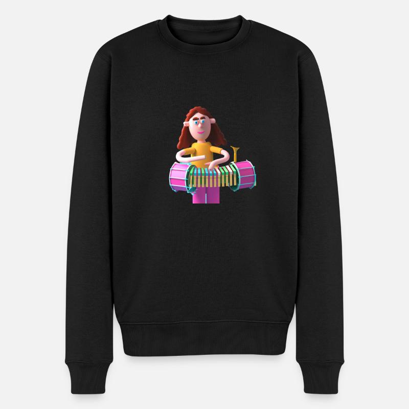 LUSTIG 8 - Männer Premium Bio Pullover - Schwarz