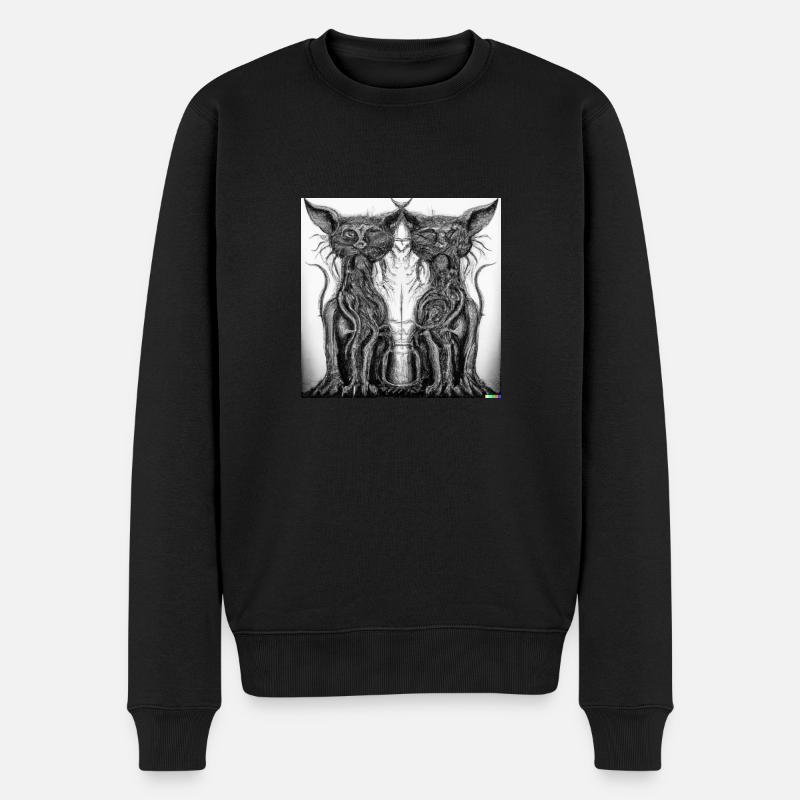 Giger-Cats - Männer Premium Bio Pullover - Schwarz