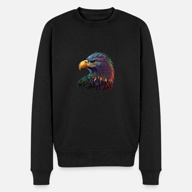 AIGLE REGARDANT A GAUCHE - MULTIPLE COULEURS - Pull Premium bio Homme - noir