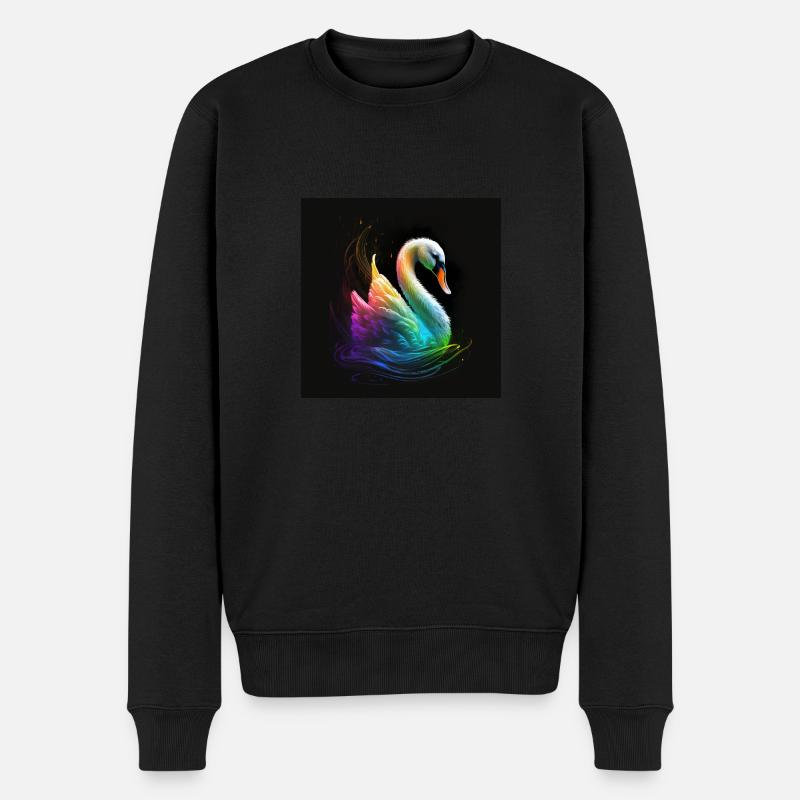 BEAU CYGNE MULTICOLORE - Pull Premium bio Homme - noir
