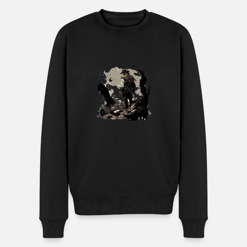 COWBOY - Männer Premium Bio Pullover - Schwarz