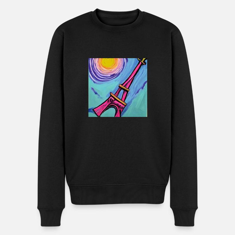 Paris tour Eiffel van gogh - Pull Premium bio Homme - noir