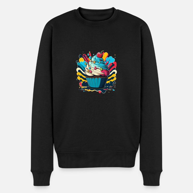 Sweet Cupcake - Männer Premium Bio Pullover - Schwarz