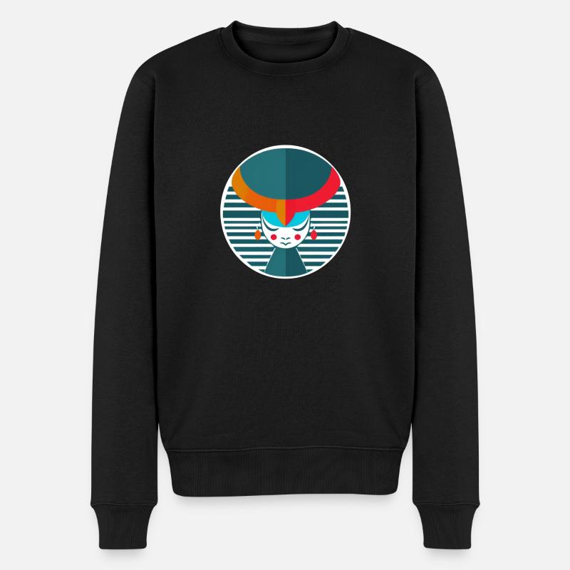 Abstrakter Stier - Männer Premium Bio Pullover - Schwarz