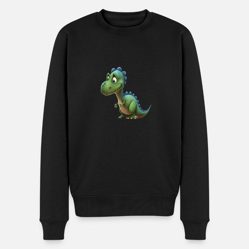 Dinosaurier Motiv - Männer Premium Bio Pullover - Schwarz