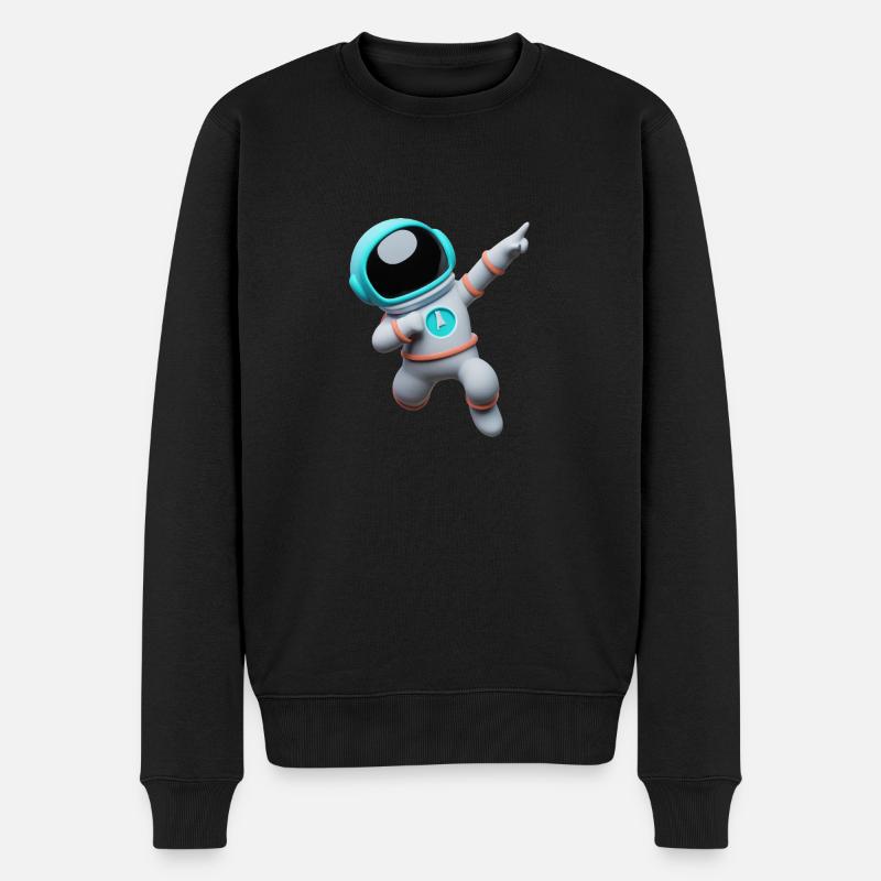 3D Astronaut - Männer Premium Bio Pullover - Schwarz