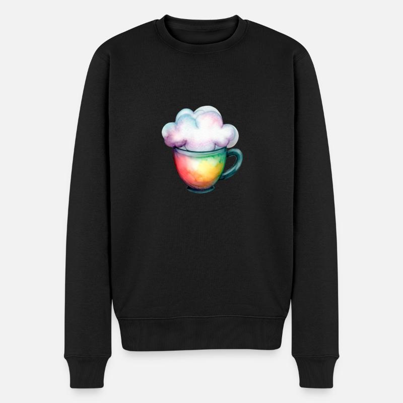 Café avec un nuage - Pull Premium bio Homme - noir