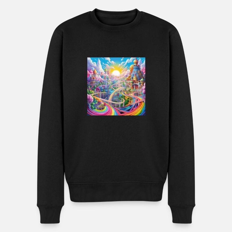 icecrusher Cartographic Pencil Art Color - Männer Premium Bio Pullover - Schwarz