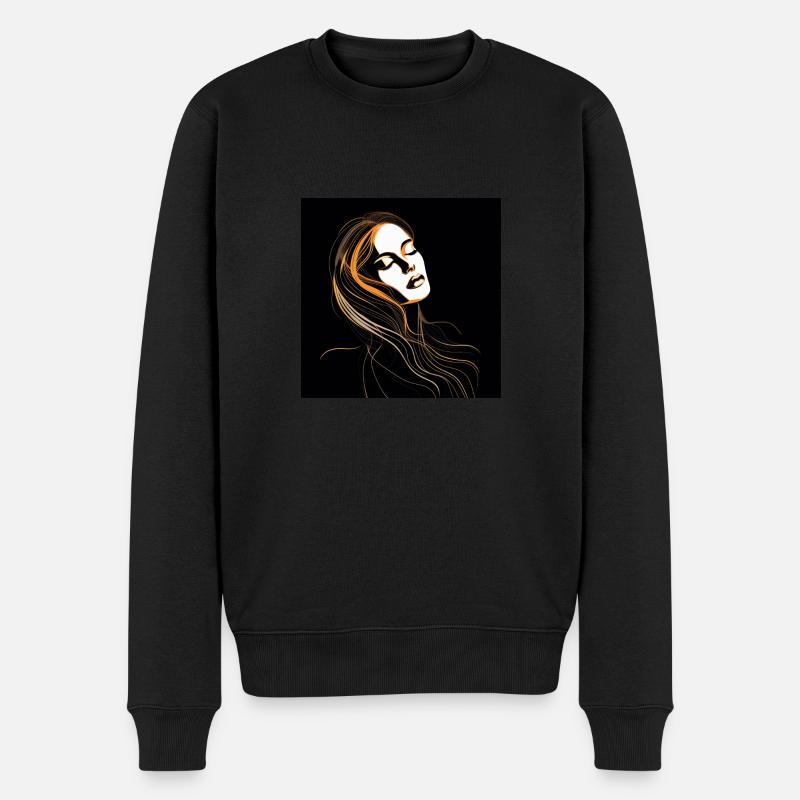 sinnliche femme Fatale - Männer Premium Bio Pullover - Schwarz