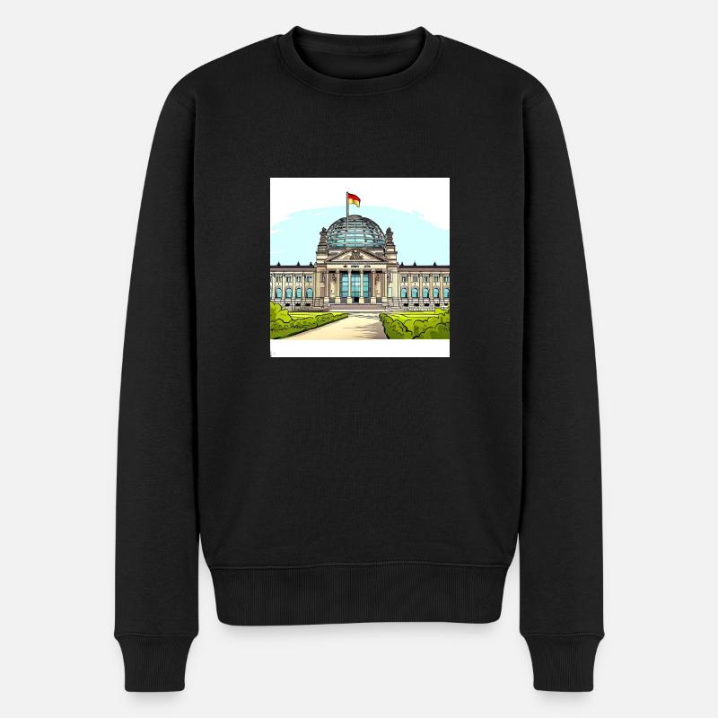 Berliner Bundestag - Männer Premium Bio Pullover - Schwarz