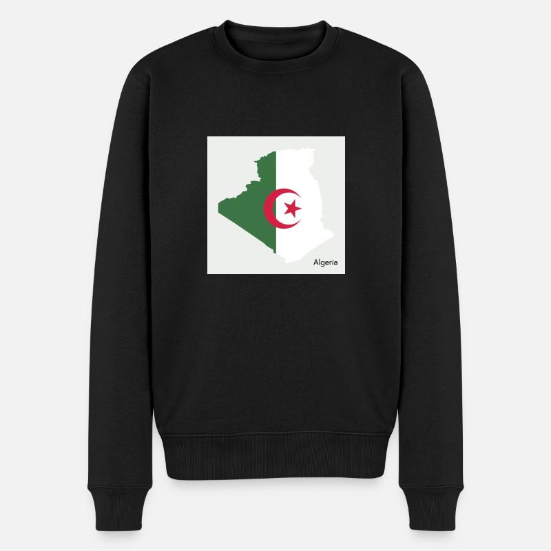 Algérie Drapeau, Carte - Pull Premium bio Homme - noir