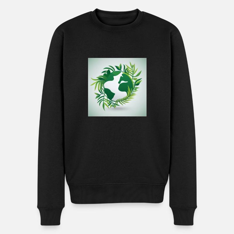 Nachhaltige Welt - Männer Premium Bio Pullover - Schwarz