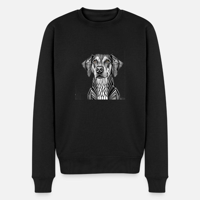 Geo_Hund - Männer Premium Bio Pullover - Schwarz