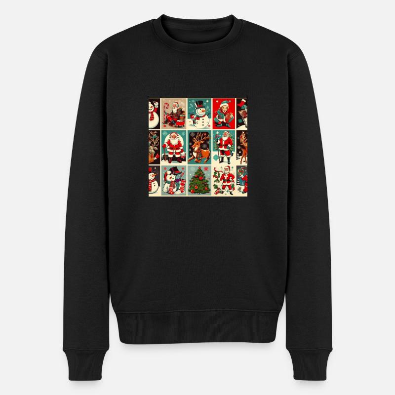 Weihnachtlicher Rahmen - Männer Premium Bio Pullover - Schwarz
