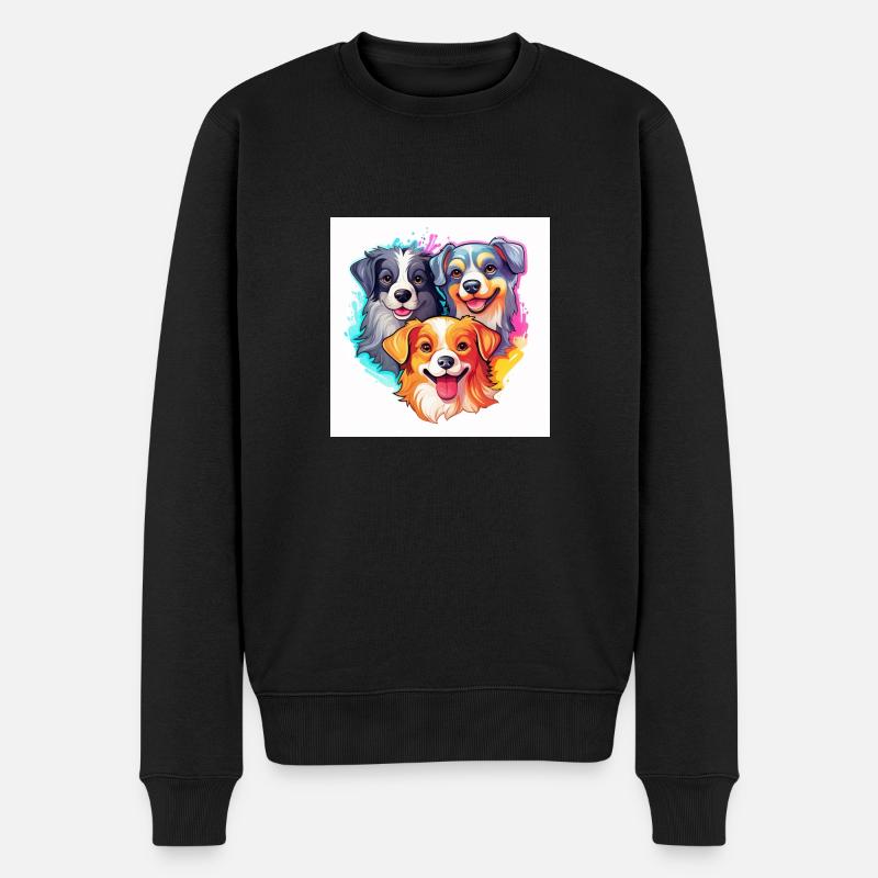 Drei kleine Hunde - Männer Premium Bio Pullover - Schwarz