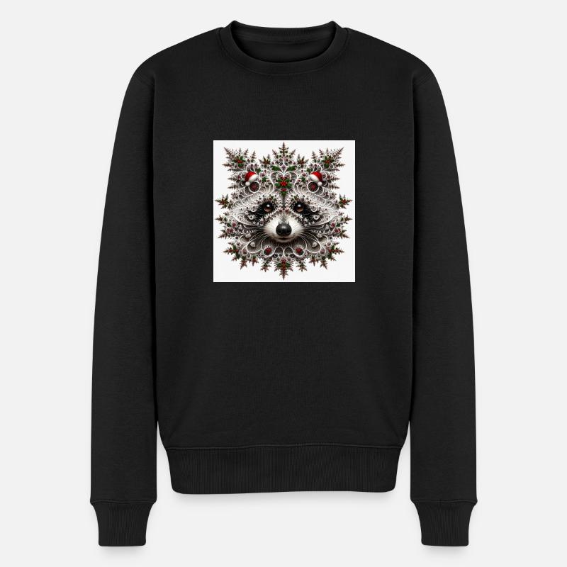 Motif de Noël raton laveur - Pull Premium bio Homme - noir