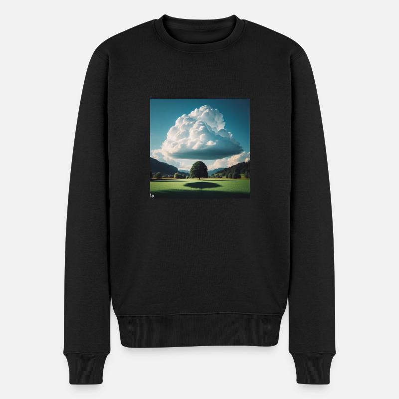 Auf Wolke 7 - Männer Premium Bio Pullover - Schwarz