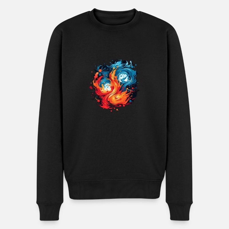 Feuer & Eis - Männer Premium Bio Pullover - Schwarz