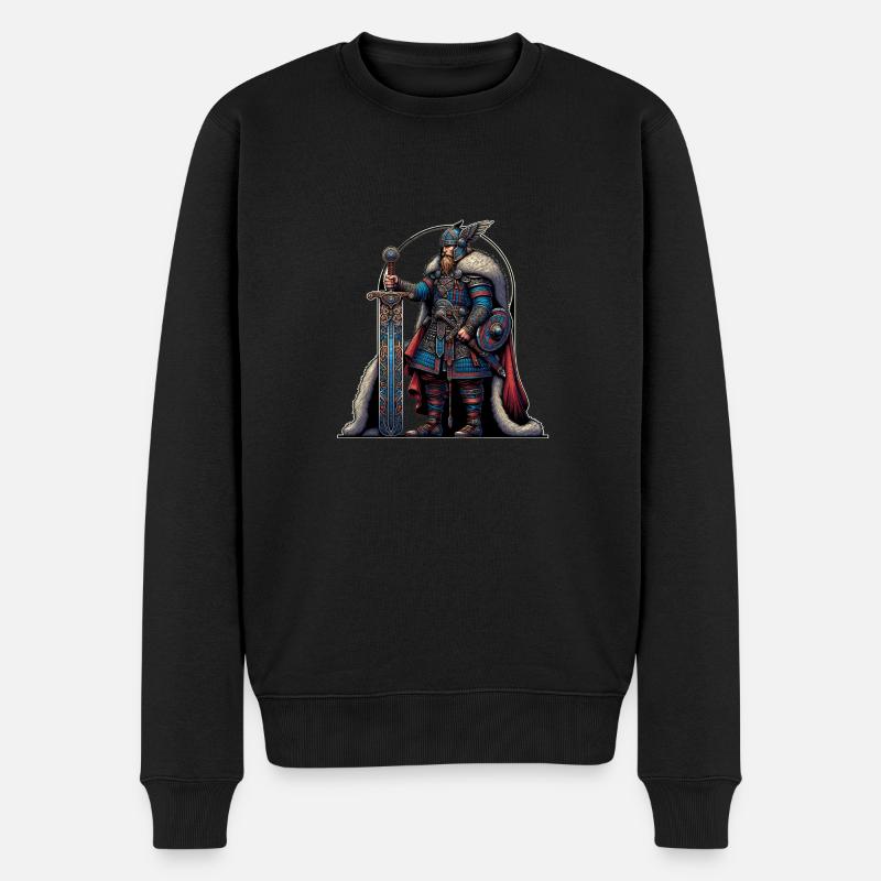 Ein starker Vikinger. - Männer Premium Bio Pullover - Schwarz