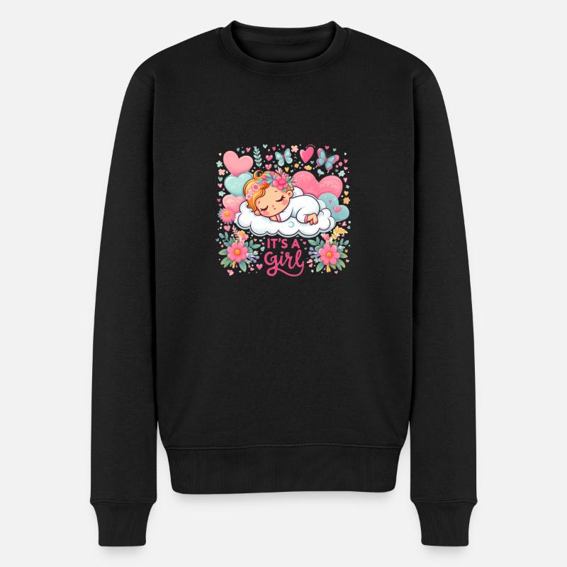 It s a Girl - Männer Premium Bio Pullover - Schwarz