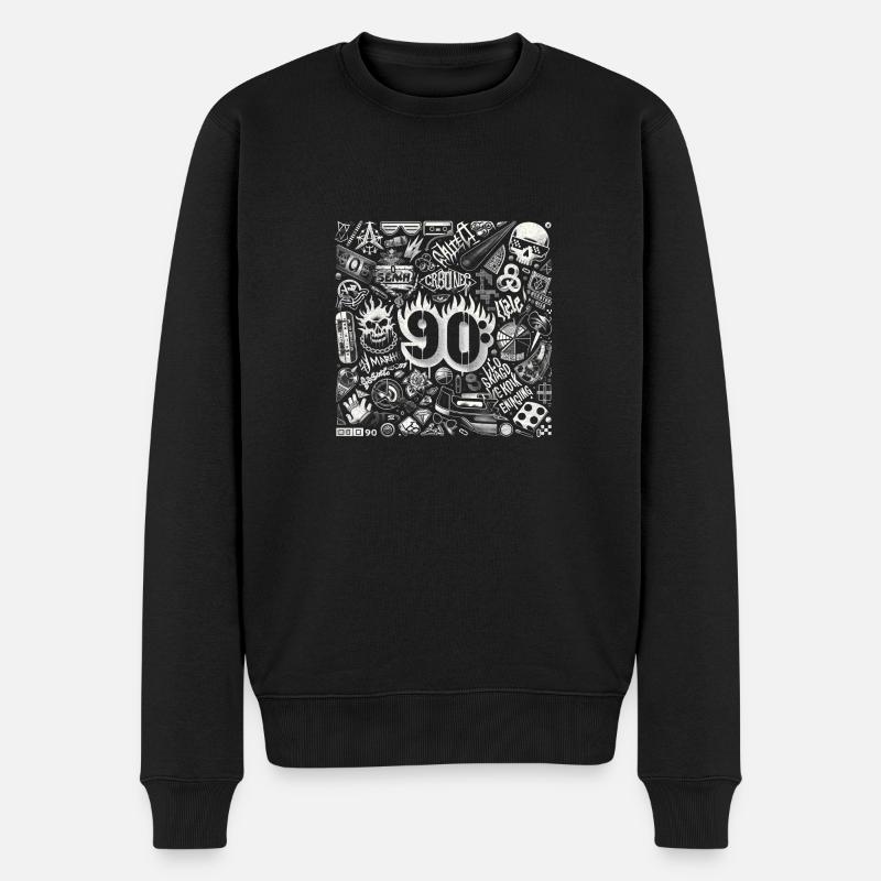 Stilikonen der 90er Jahre - Männer Premium Bio Pullover - Schwarz