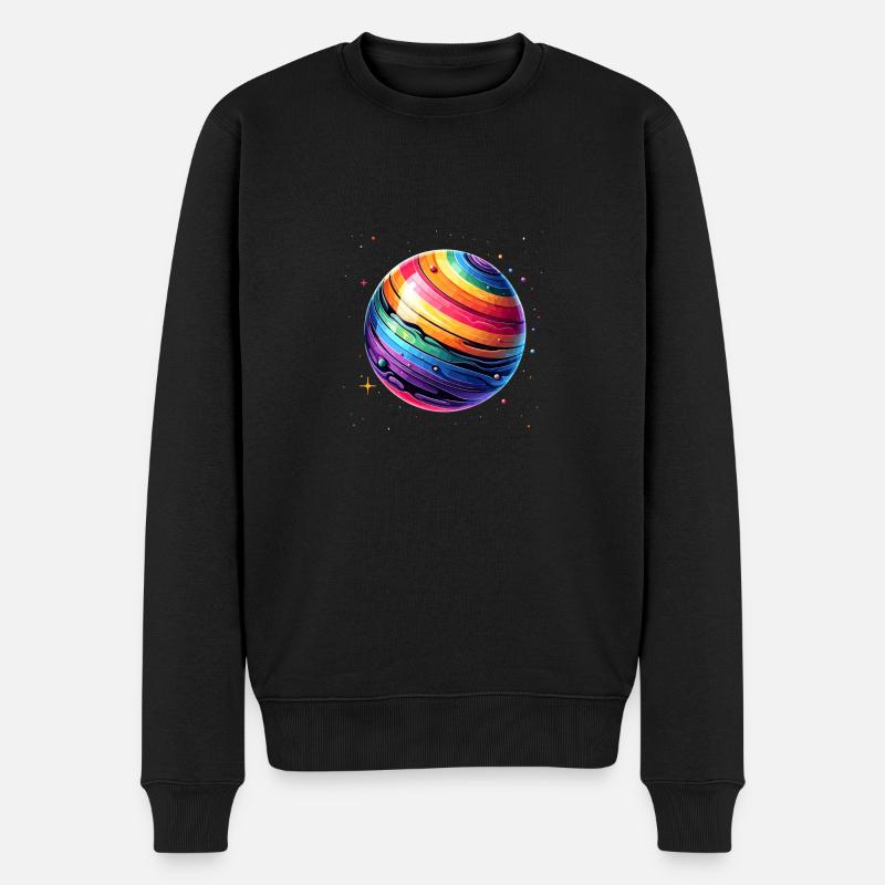 LGBTQ Planet - Männer Premium Bio Pullover - Schwarz