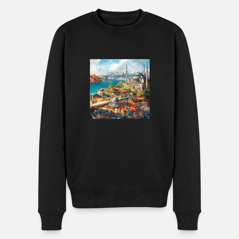 Istanbul - Männer Premium Bio Pullover - Schwarz