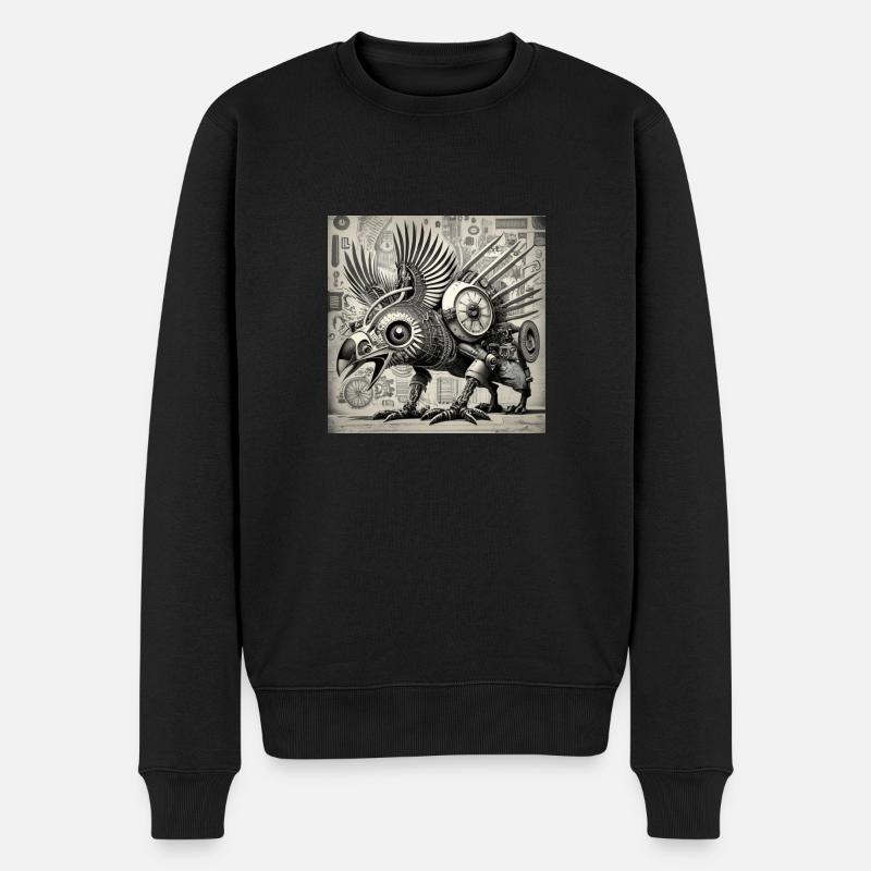 Cyborg im Phönix-Stil Steampunk Cyberpunk - Männer Premium Bio Pullover - Schwarz