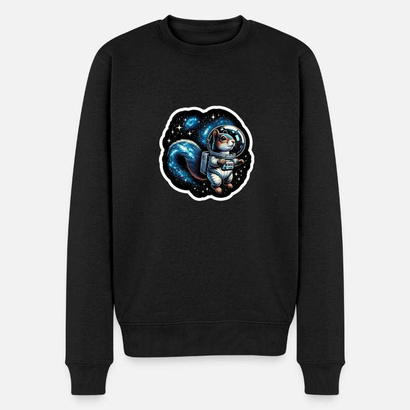 Weltraum-Eichhörnchen - Männer Premium Bio Pullover - Schwarz