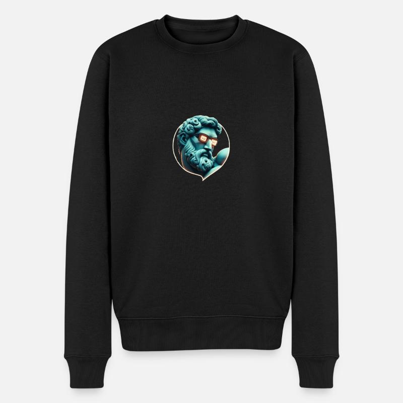 Stilvolle Skulptur - Männer Premium Bio Pullover - Schwarz