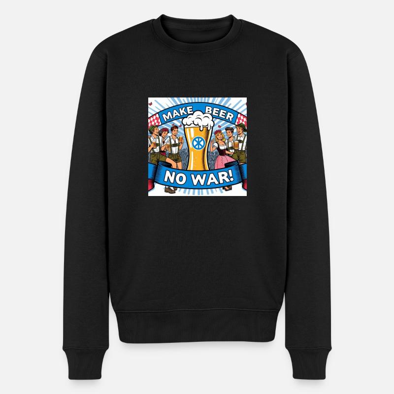 MAKE BEER NO WAR 2 - Männer Premium Bio Pullover - Schwarz