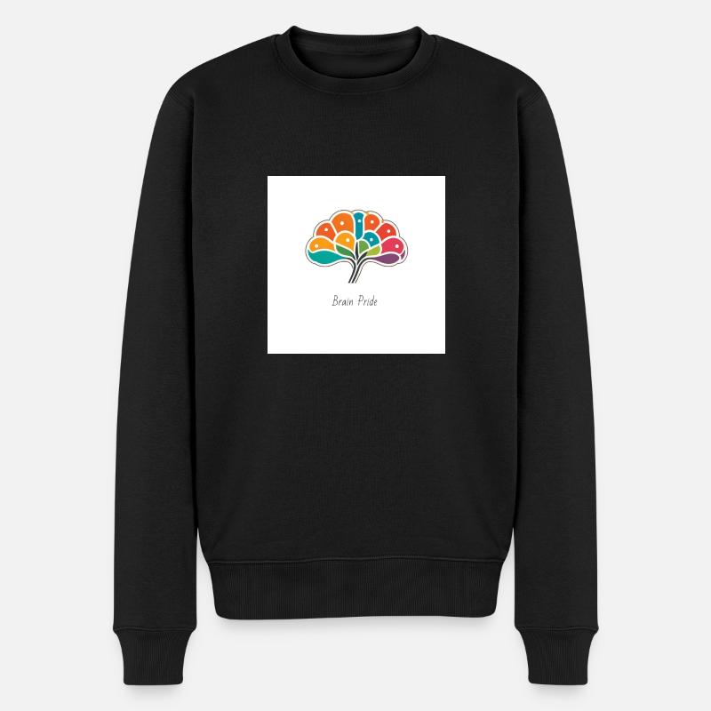 Buntes Gehirn - Männer Premium Bio Pullover - Schwarz