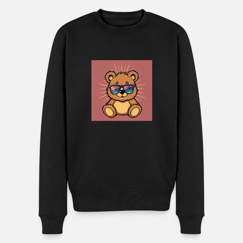 Teddy vibes - Männer Premium Bio Pullover - Schwarz