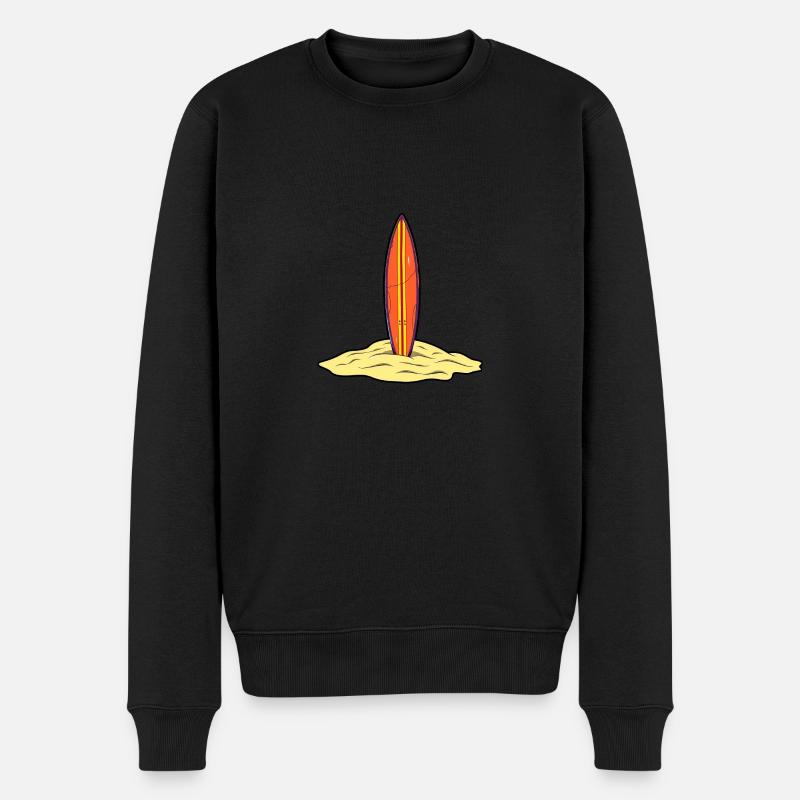 Lost in the Sand – Vintage Surfboard Vibes - Männer Premium Bio Pullover - Schwarz