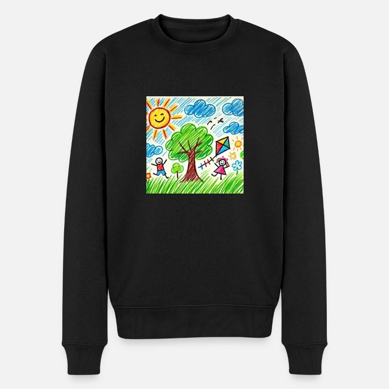 Sommer-T-Shirt - Männer Premium Bio Pullover - Schwarz