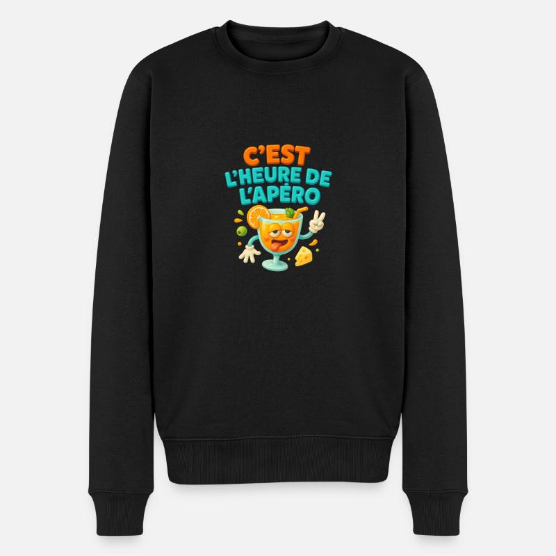 image c'est l'heure de l'apéro - Pull Premium bio Homme - noir