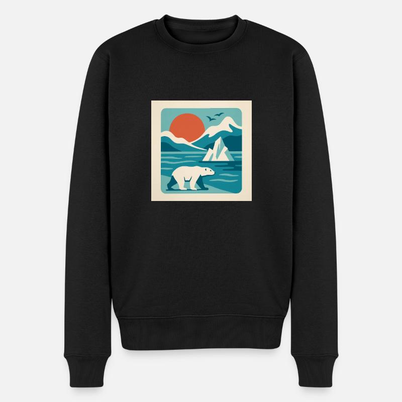 Polar Solitude – Ambiance rétro arctique - Pull Premium bio Homme - noir
