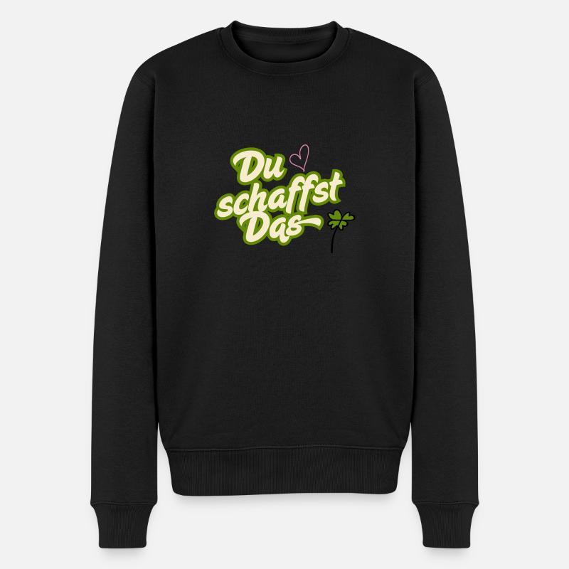 Du schaffst das - Männer Premium Bio Pullover - Schwarz
