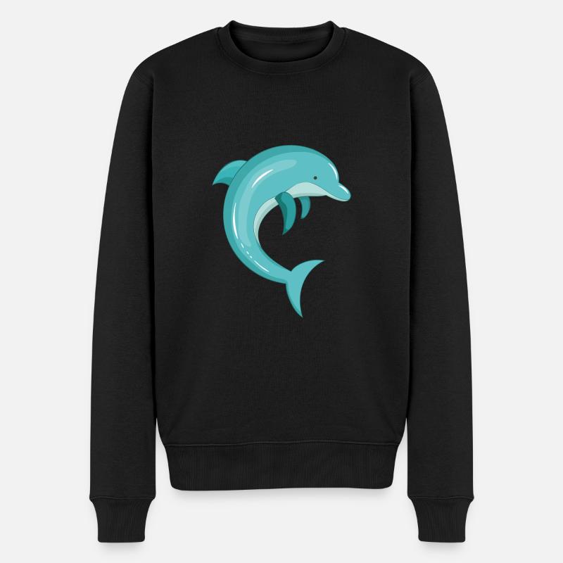 Delfin - Männer Premium Bio Pullover - Schwarz