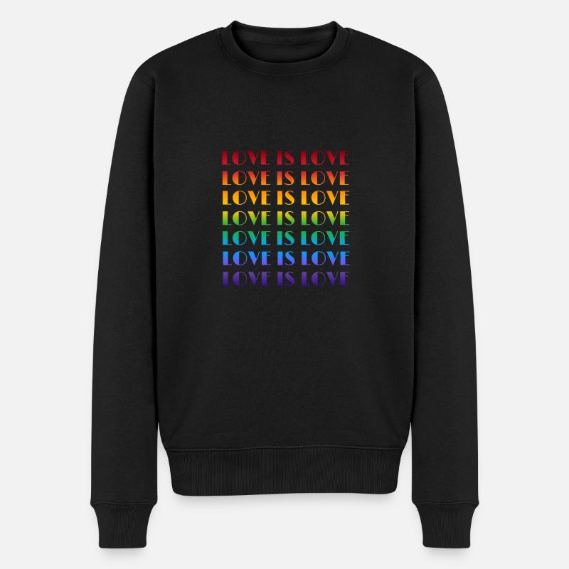 Love is Love - Männer Premium Bio Pullover - Schwarz