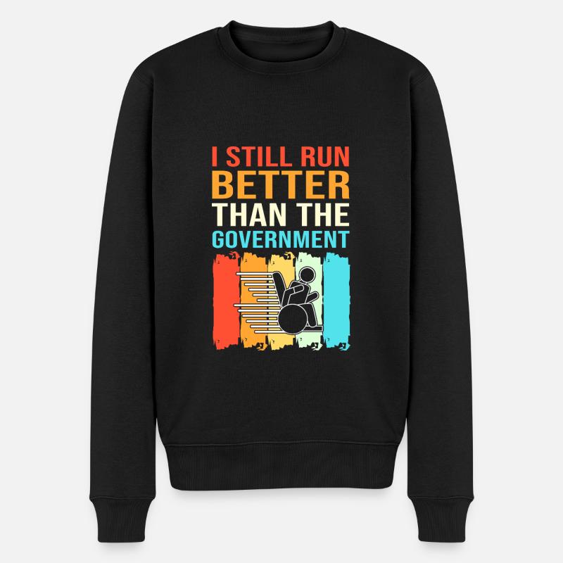 Rollstuhl - Männer Premium Bio Pullover - Schwarz