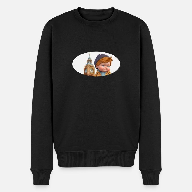 BIG BEN - Junge - SOUVENIR LONDON - Geschenkidee - Männer Premium Bio Pullover - Schwarz