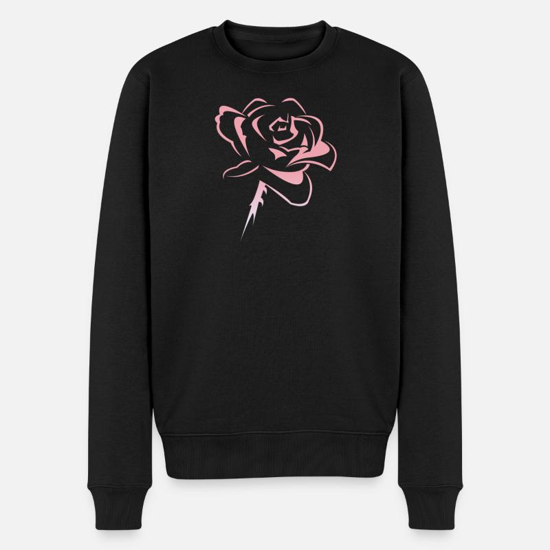 Fleur, rose - Pull Premium bio Homme - noir