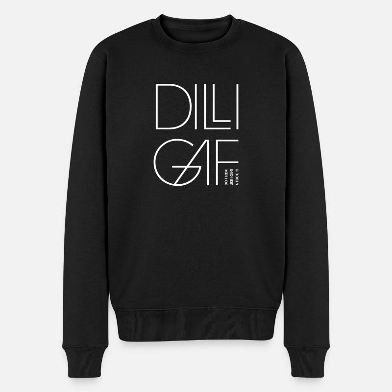 DILLIGAF - Männer Premium Bio Pullover - Schwarz