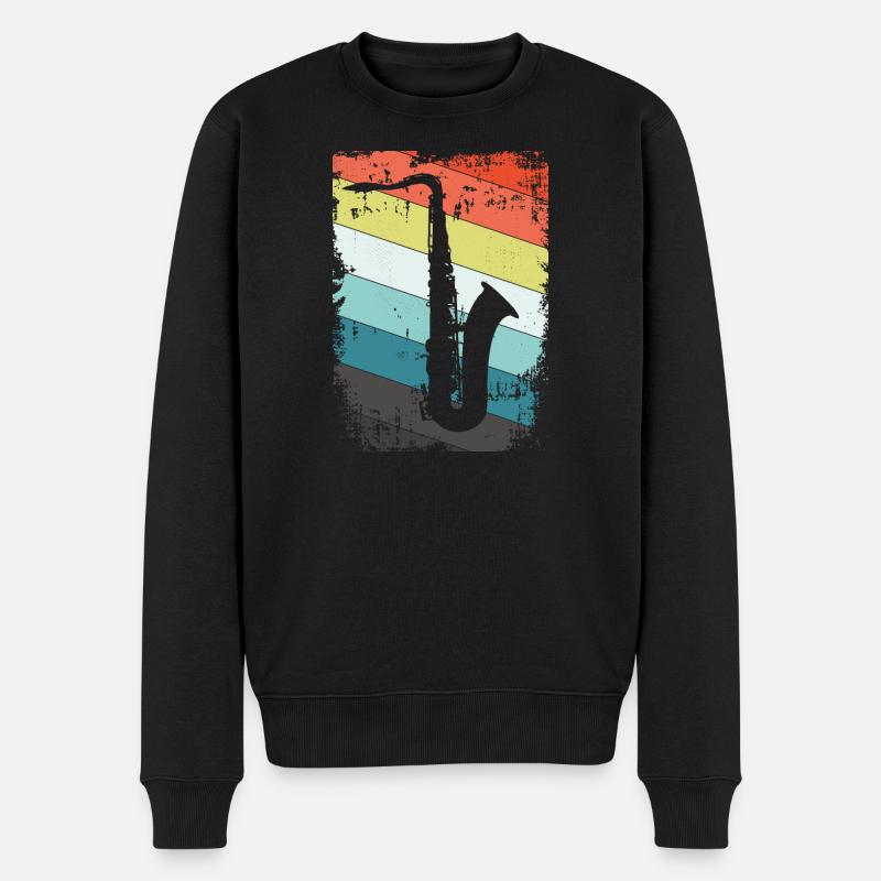 Saxophone saxophone - Pull Premium bio Homme - noir
