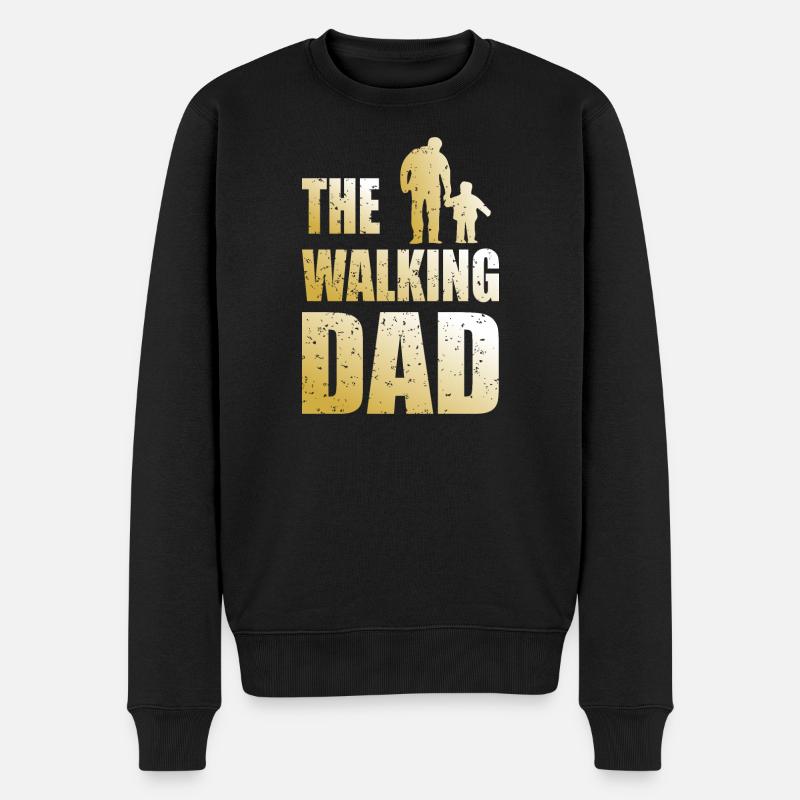 Der wandelnde Vater - Männer Premium Bio Pullover - Schwarz